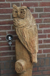 Chouette sculpture bois sur tronc