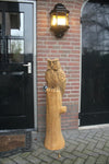 Chouette sculpture bois sur tronc