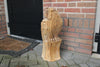 Chouette sculpture bois sur tronc