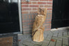 Chouette sculpture bois sur tronc