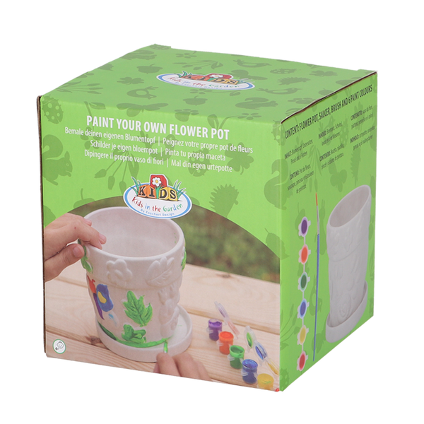 Esschert Design PIY Bloempot Insecten – DIY beschilderbare bloempot 12,9 × 12,9 × 11,9 cm