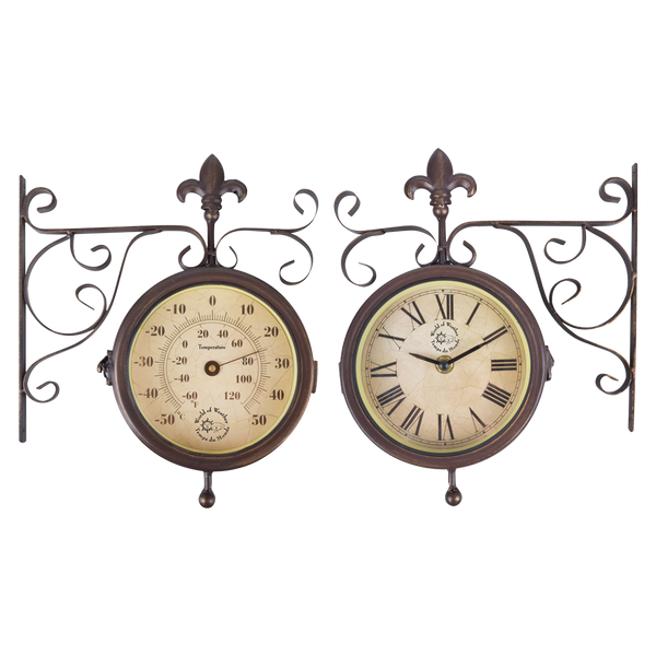 Horloge de gare avec thermomètre