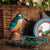 Vogelbeeldje IJsvogel – Handgesneden Houten Decoratievogel | DecoBird Wildlife Garden