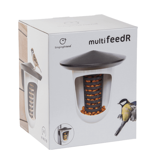 Vogelvoedersilo Multi FeedR 2-in-1 Antraciet/Wit | SingingFriend