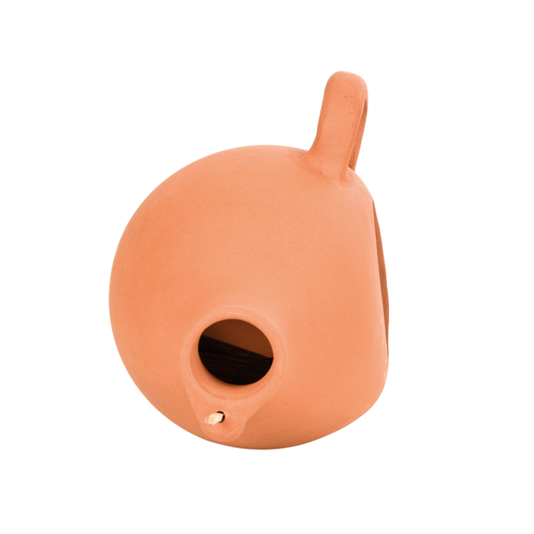 Pot à oiseaux mésange et moineau en terre cuite