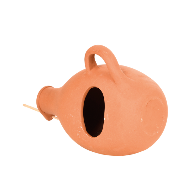 Pot à oiseaux mésange et moineau en terre cuite