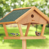Vogelvoederhuisje op voet XXL – hout met beschermend dak | Relaxdays