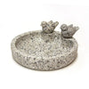 Bain d'oiseaux Fleckstone Wildlife World – Bain d'oiseaux compact en béton avec 2 oiseaux décoratifs (Ø 22 cm)