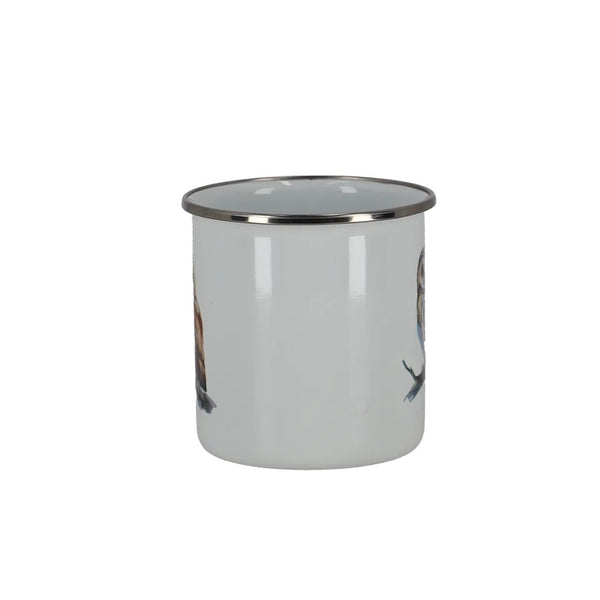 Emaille mok aquarel bosdier – design 1, aanzicht 8