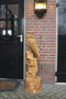 Sculpture bois chouette sur une pile de livres 120cm