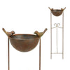 Birdbath Bowl avec oiseaux en métal